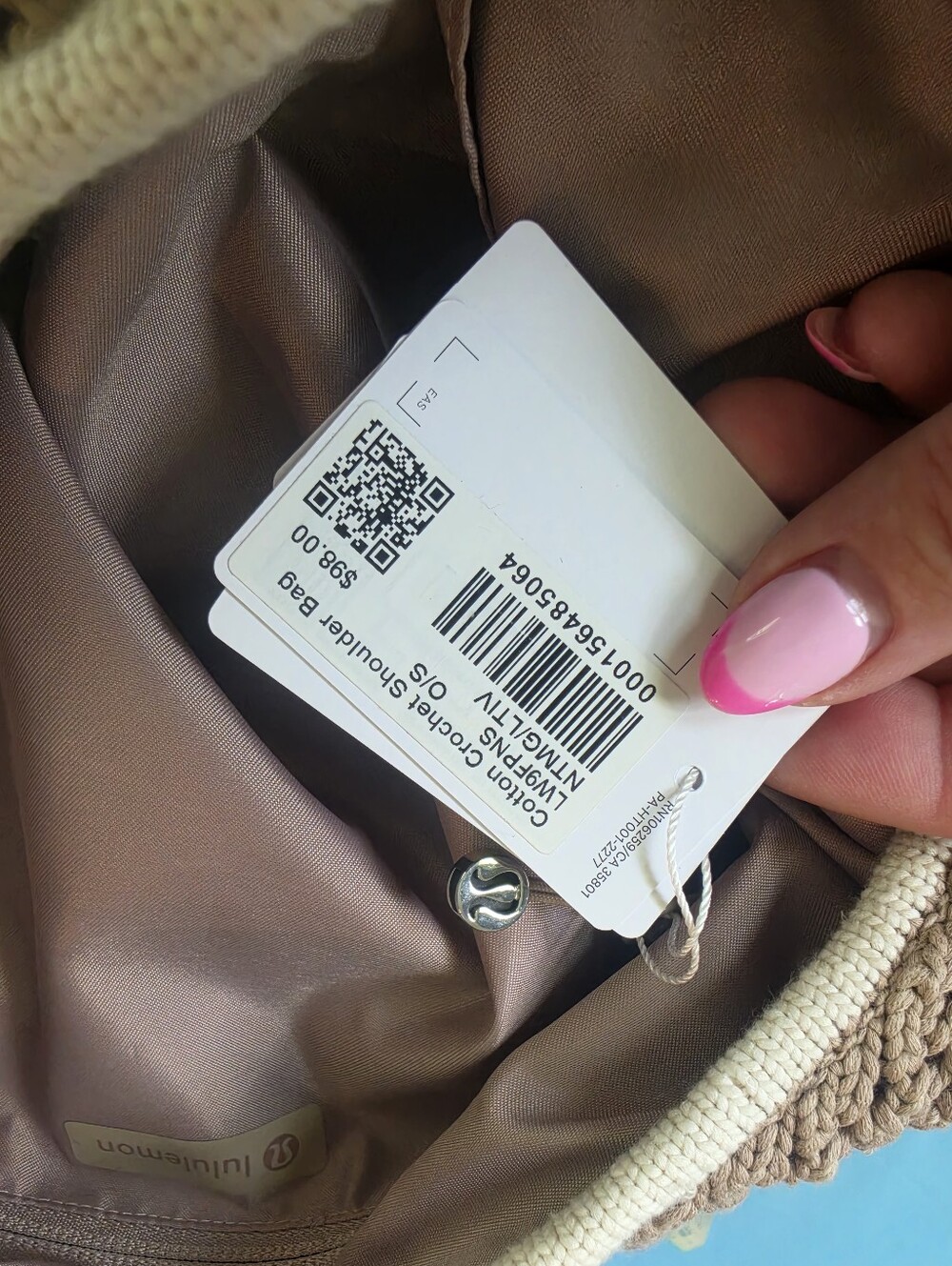 NWT Lululemon Cotton Crochet Shoulder Bag - Picture 6 of 8